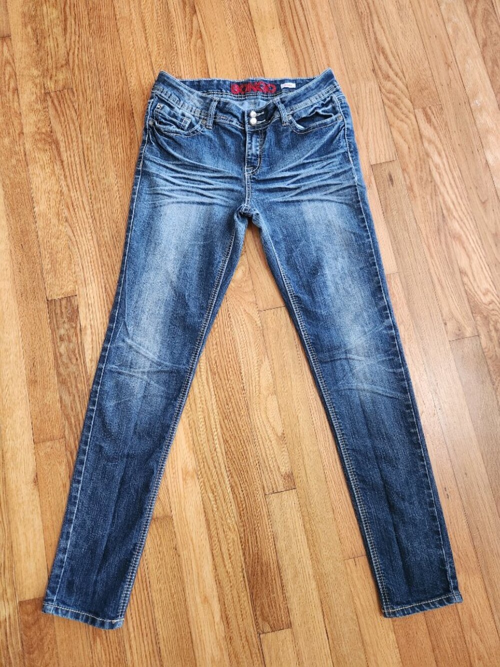 VTG Y2K Bongo Low Rise Skinny Jeans Flap Pockets Size 11